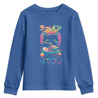 Retro Kawaii Ramen Cat Graphic Youth Sweatshirt Cute Anime Japanese Japan Inspo - Wonder Print Shop