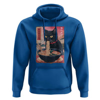 Sarcastic Black Cat Eating Ramen Hoodie Funny Japanese Kawaii Cats Anime Graphic - Wonder Print Shop