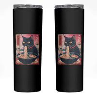 Sarcastic Black Cat Eating Ramen Skinny Tumbler Funny Japanese Kawaii Cats Anime Graphic - Wonder Print Shop