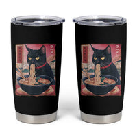 Sarcastic Black Cat Eating Ramen Tumbler Cup Funny Japanese Kawaii Cats Anime Graphic - Wonder Print Shop