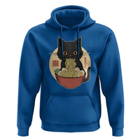 Kawaii Black Cat Eating Ramen Hoodie Funny Graphic Japanese Kawaii Anime Inspo - Wonder Print Shop