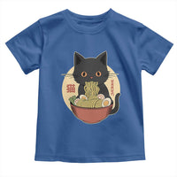 Kawaii Black Cat Eating Ramen Toddler T Shirt Funny Graphic Japanese Kawaii Anime Inspo - Wonder Print Shop