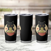 Kawaii Black Cat Eating Ramen Tumbler Cup Funny Graphic Japanese Kawaii Anime Inspo - Wonder Print Shop