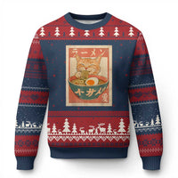 Funny Orange Cat Eating Ramen Ugly Christmas Sweater Japanese Vintage Graphic Kawaii Anime - Wonder Print Shop