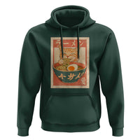 Funny Orange Cat Eating Ramen Hoodie Japanese Vintage Graphic Kawaii Anime - Wonder Print Shop