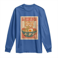 Funny Orange Cat Eating Ramen Long Sleeve Shirt Japanese Vintage Graphic Kawaii Anime - Wonder Print Shop