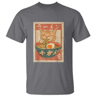 Funny Orange Cat Eating Ramen T Shirt Japanese Vintage Graphic Kawaii Anime - Wonder Print Shop