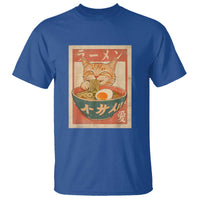 Funny Orange Cat Eating Ramen T Shirt Japanese Vintage Graphic Kawaii Anime - Wonder Print Shop