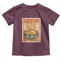 Funny Orange Cat Eating Ramen Toddler T Shirt Japanese Vintage Graphic Kawaii Anime - Wonder Print Shop