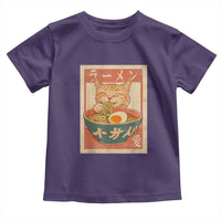Funny Orange Cat Eating Ramen Toddler T Shirt Japanese Vintage Graphic Kawaii Anime - Wonder Print Shop