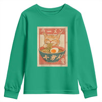 Funny Orange Cat Eating Ramen Youth Sweatshirt Japanese Vintage Graphic Kawaii Anime - Wonder Print Shop