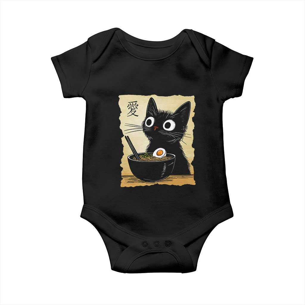 Funny Kawaii Cat Ramen Baby Onesie Japanese Noodles Lover Anime Otaku Manga Retro