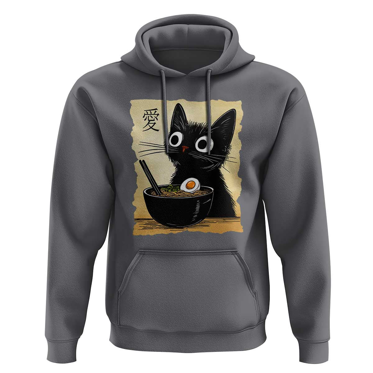 Funny Kawaii Cat Ramen Hoodie Japanese Noodles Lover Anime Otaku Manga Retro