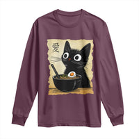 Funny Kawaii Cat Ramen Long Sleeve Shirt Japanese Noodles Lover Anime Otaku Manga Retro