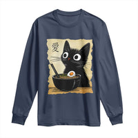 Funny Kawaii Cat Ramen Long Sleeve Shirt Japanese Noodles Lover Anime Otaku Manga Retro