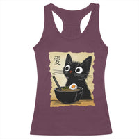 Funny Kawaii Cat Ramen Racerback Tank Top Japanese Noodles Lover Anime Otaku Manga Retro