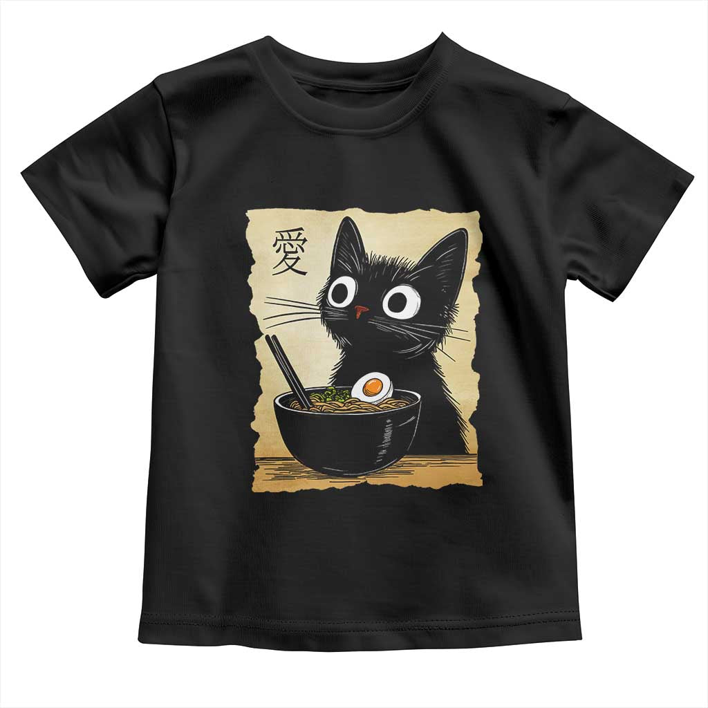 Funny Kawaii Cat Ramen Toddler T Shirt Japanese Noodles Lover Anime Otaku Manga Retro