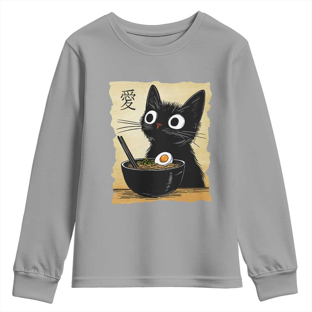 Funny Kawaii Cat Ramen Youth Sweatshirt Japanese Noodles Lover Anime Otaku Manga Retro