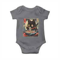 Funny Black Cat Eating Ramen Noodle Graphic Baby Onesie Japanese Kawaii Anime Gifts - Wonder Print Shop