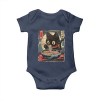 Funny Black Cat Eating Ramen Noodle Graphic Baby Onesie Japanese Kawaii Anime Gifts - Wonder Print Shop