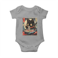 Funny Black Cat Eating Ramen Noodle Graphic Baby Onesie Japanese Kawaii Anime Gifts - Wonder Print Shop