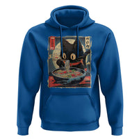 Funny Black Cat Eating Ramen Noodle Graphic Hoodie Japanese Kawaii Anime Gifts - Wonder Print Shop