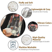 Funny Black Cat Eating Ramen Noodle Graphic Throw Blanket Japanese Anime Manga Kawaii Cats - Wonder Print Shop