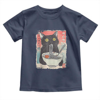 Funny Black Cat Eating Ramen Noodle Graphic Toddler T Shirt Japanese Anime Manga Kawaii Cats - Wonder Print Shop