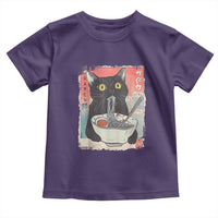 Funny Black Cat Eating Ramen Noodle Graphic Toddler T Shirt Japanese Anime Manga Kawaii Cats - Wonder Print Shop