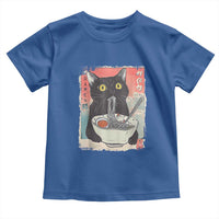 Funny Black Cat Eating Ramen Noodle Graphic Toddler T Shirt Japanese Anime Manga Kawaii Cats - Wonder Print Shop
