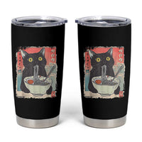 Funny Black Cat Eating Ramen Noodle Graphic Tumbler Cup Japanese Anime Manga Kawaii Cats - Wonder Print Shop
