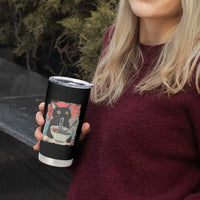 Funny Black Cat Eating Ramen Noodle Graphic Tumbler Cup Japanese Anime Manga Kawaii Cats - Wonder Print Shop