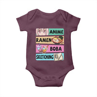 Anime Ramen Boba Sketching Baby Onesie Kawaii Otaku Manga Lover Japanese Pop Culture