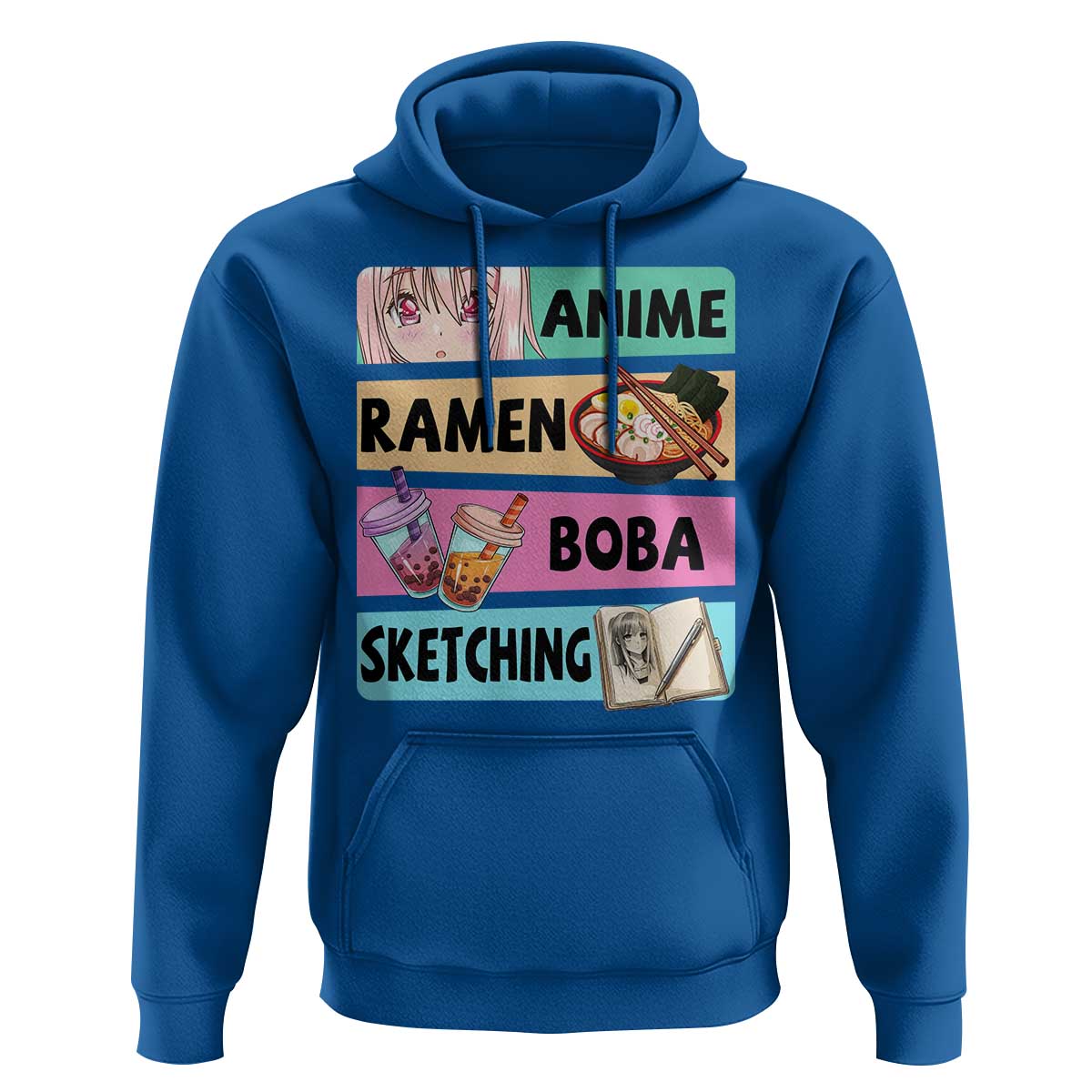 Anime Ramen Boba Sketching Hoodie Kawaii Otaku Manga Lover Japanese Pop Culture