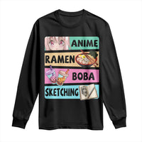 Anime Ramen Boba Sketching Long Sleeve Shirt Kawaii Otaku Manga Lover Japanese Pop Culture