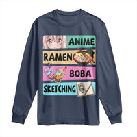 Anime Ramen Boba Sketching Long Sleeve Shirt Kawaii Otaku Manga Lover Japanese Pop Culture