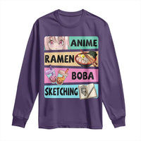 Anime Ramen Boba Sketching Long Sleeve Shirt Kawaii Otaku Manga Lover Japanese Pop Culture