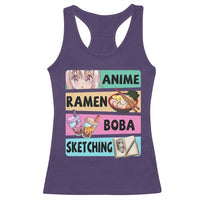 Anime Ramen Boba Sketching Racerback Tank Top Kawaii Otaku Manga Lover Japanese Pop Culture