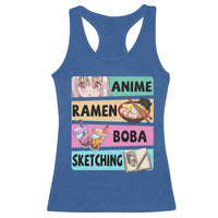 Anime Ramen Boba Sketching Racerback Tank Top Kawaii Otaku Manga Lover Japanese Pop Culture