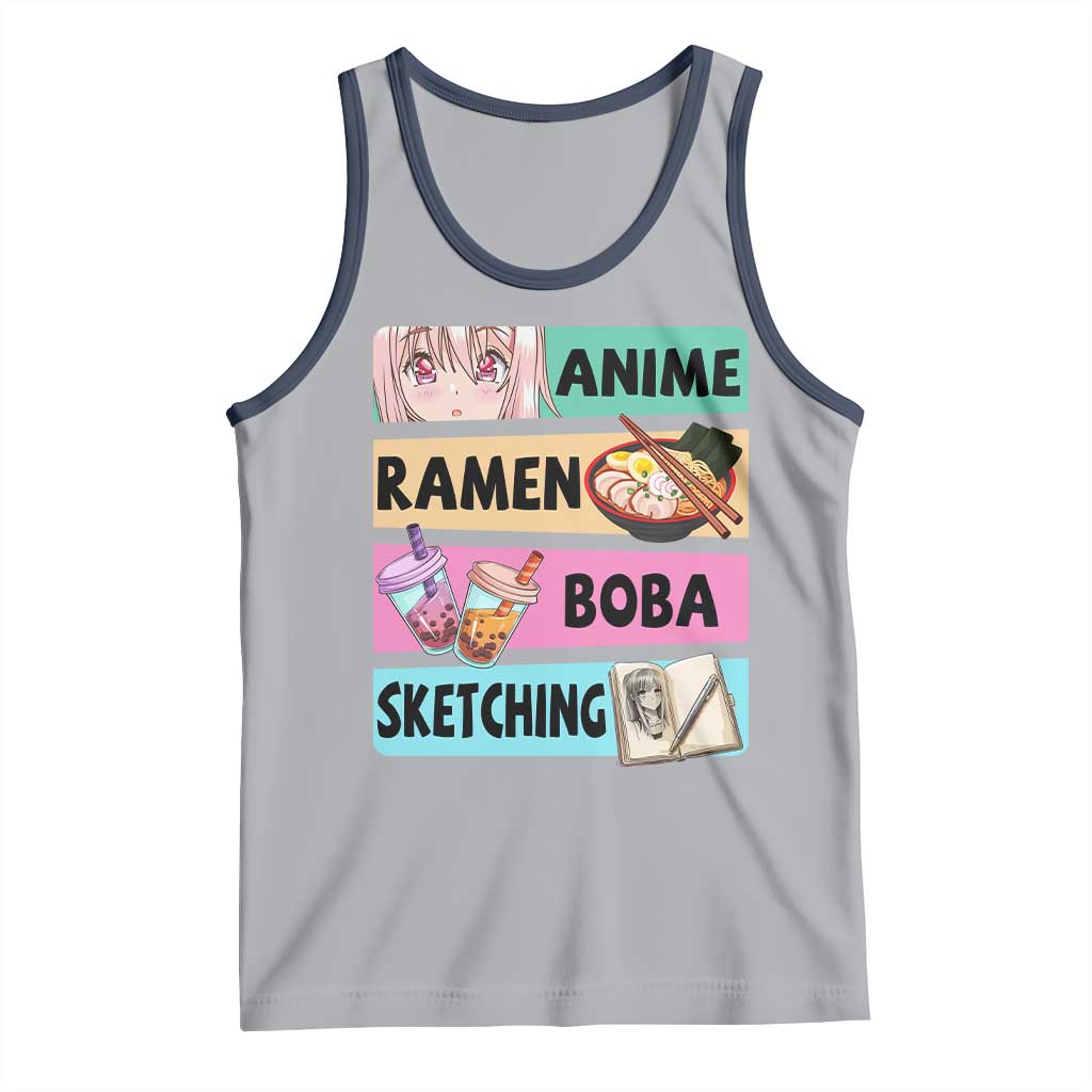 Anime Ramen Boba Sketching Tank Top Kawaii Otaku Manga Lover Japanese Pop Culture