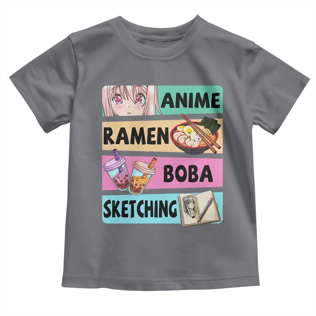 Anime Ramen Boba Sketching Toddler T Shirt Kawaii Otaku Manga Lover Japanese Pop Culture