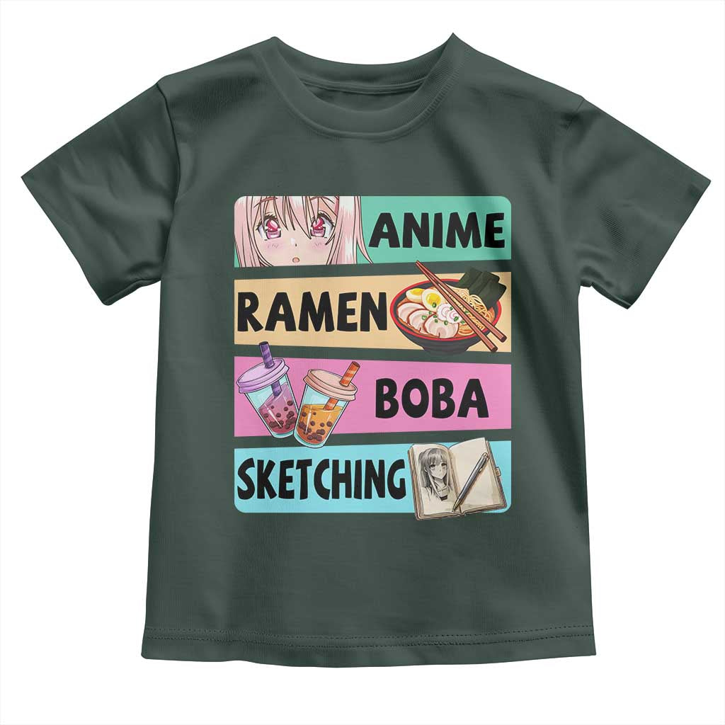 Anime Ramen Boba Sketching Toddler T Shirt Kawaii Otaku Manga Lover Japanese Pop Culture