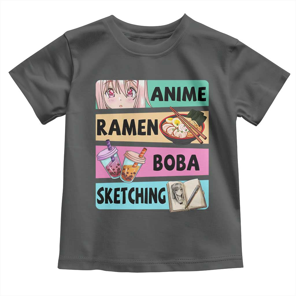 Anime Ramen Boba Sketching Toddler T Shirt Kawaii Otaku Manga Lover Japanese Pop Culture