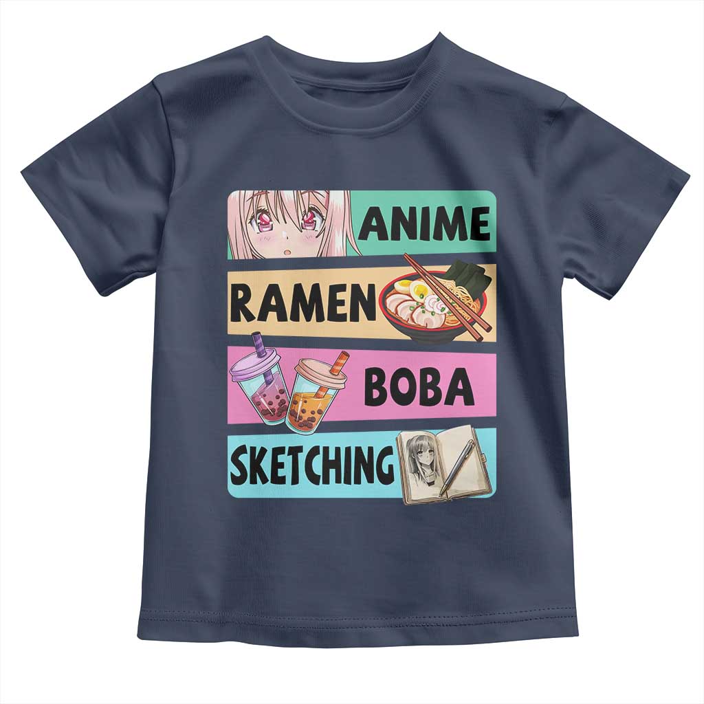 Anime Ramen Boba Sketching Toddler T Shirt Kawaii Otaku Manga Lover Japanese Pop Culture