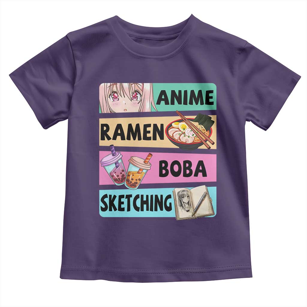 Anime Ramen Boba Sketching Toddler T Shirt Kawaii Otaku Manga Lover Japanese Pop Culture