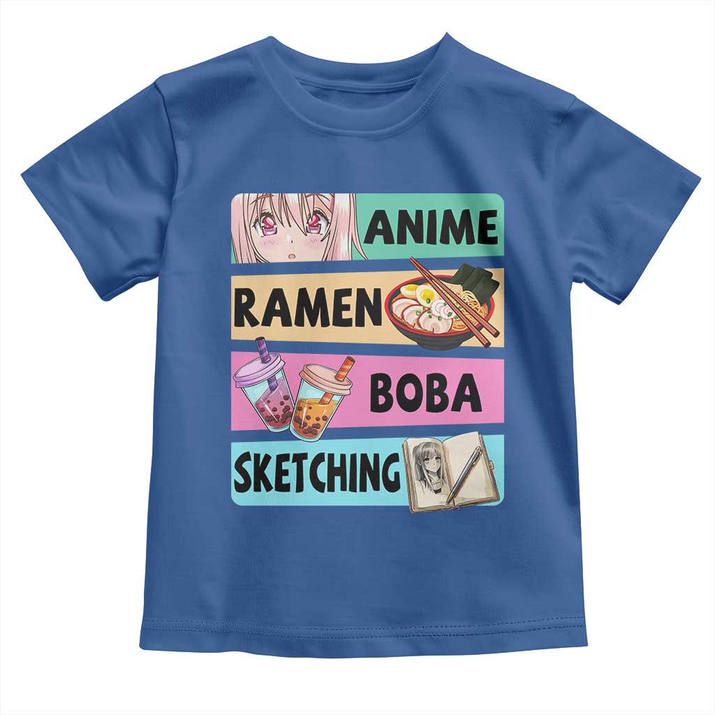 Anime Ramen Boba Sketching Toddler T Shirt Kawaii Otaku Manga Lover Japanese Pop Culture