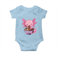 Kawaii Axolotl Eating Ramen Baby Onesie Japanese Noodles Lover Anime Otaku Manga