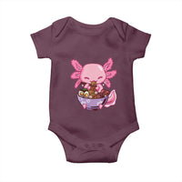 Kawaii Axolotl Eating Ramen Baby Onesie Japanese Noodles Lover Anime Otaku Manga