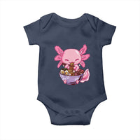 Kawaii Axolotl Eating Ramen Baby Onesie Japanese Noodles Lover Anime Otaku Manga