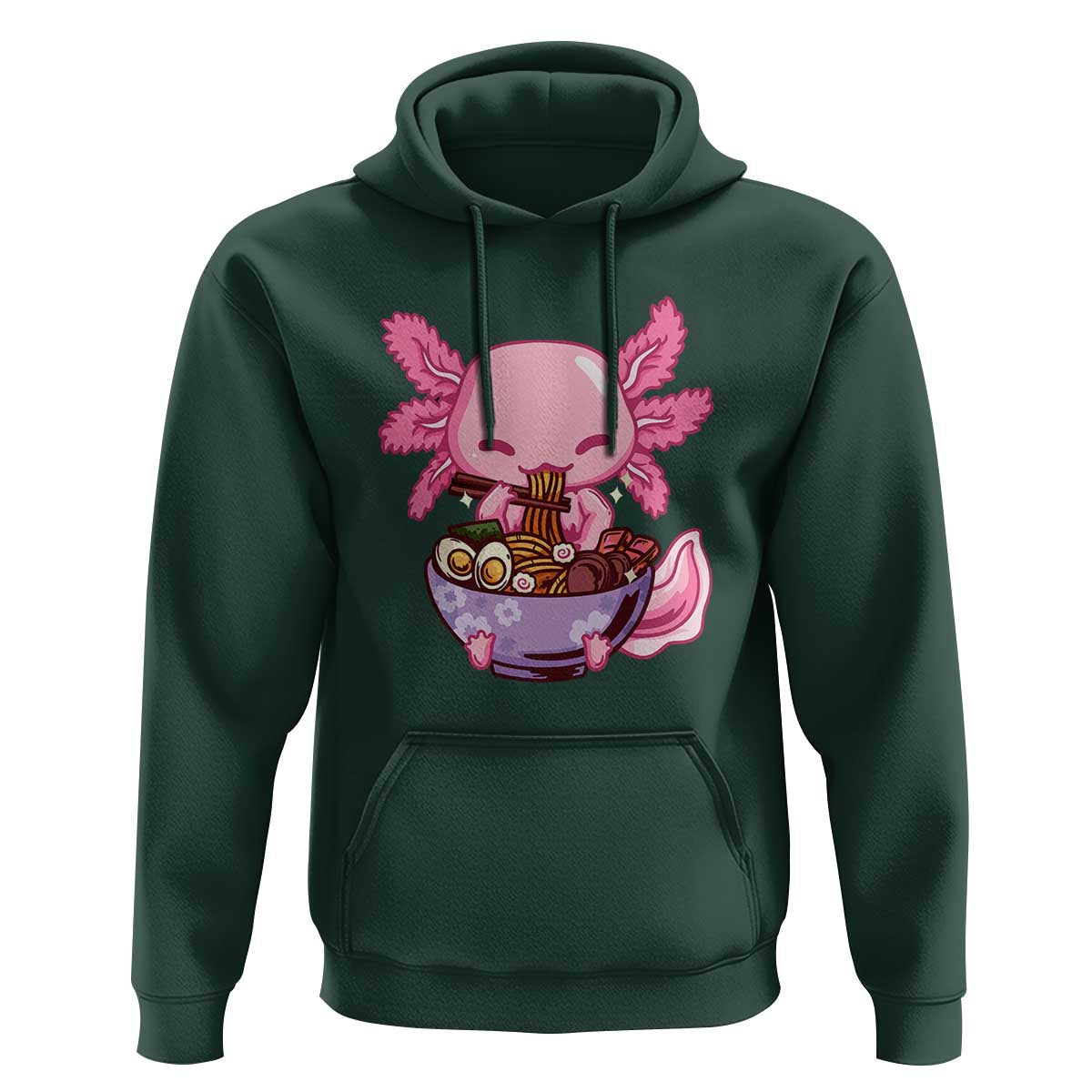 Kawaii Axolotl Eating Ramen Hoodie Japanese Noodles Lover Anime Otaku Manga